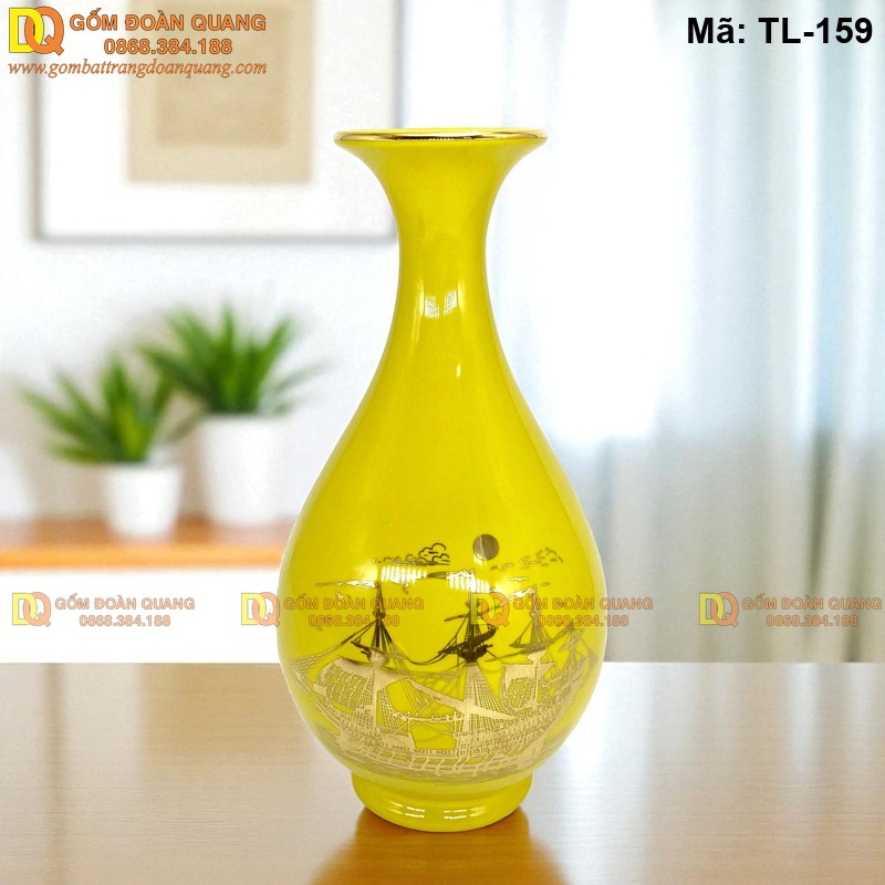 Bình tài lộc dáng Tỳ Bà màu Vàng mã TL-159 – Ảnh 2