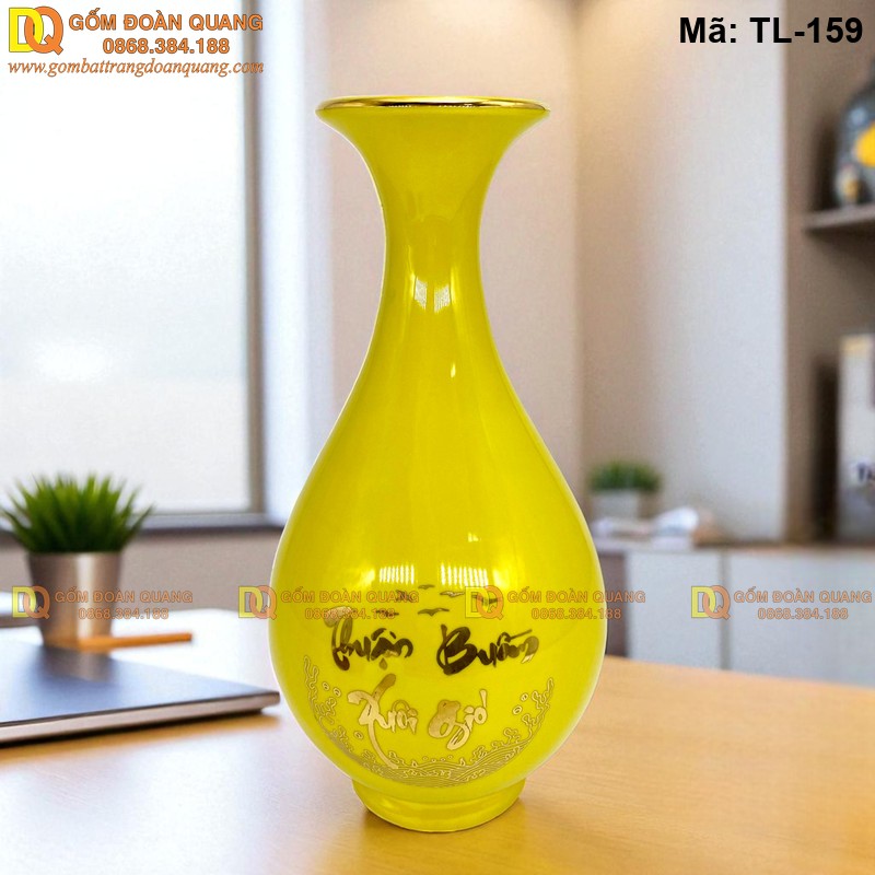 Bình tài lộc dáng Tỳ Bà màu Vàng mã TL-159 – Ảnh 3