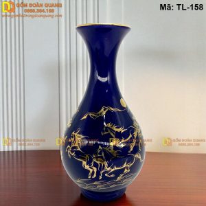 Bình tài lộc dáng Tỳ Bà màu Xanh Dương mã TL-158
