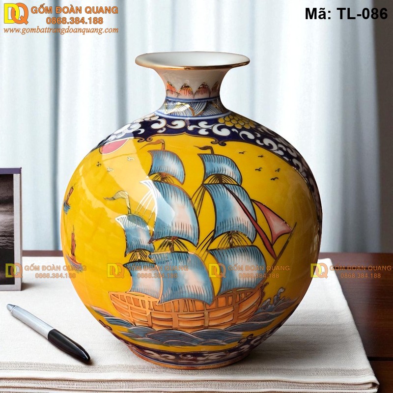 Bình tài lộc đẹp cảnh Thuận Buồm Xuôi Gió mã TL-086 – Ảnh 2