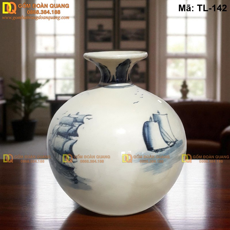 Bình tài lộc men rạn cảnh Thuận Buồm Xuôi Gió mã TL-142 – Ảnh 2