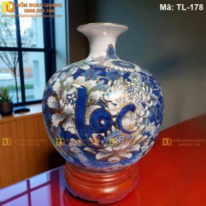 Bình tài lộc phong thủy chữ Lộc mã TL-178