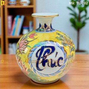 Bình tài lộc phong thủy chữ Phúc Lộc Thọ cao 24cm, 28c, 33cm mã TL-282