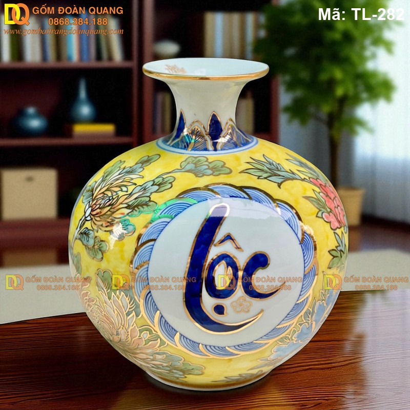 Bình tài lộc phong thủy chữ Phúc Lộc Thọ cao 24cm, 28c, 33cm mã TL-282 – Ảnh 2