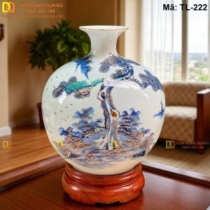 Bình tài lộc phong thủy vẽ cây Tùng mã TL-222
