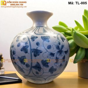 Bình tài lộc phong thủy vẽ hoa dây mã TL-005