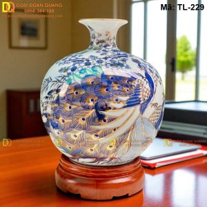 Bình tài lộc vẽ tích cảnh Công Thành Danh Toại cao 28cm mã TL-229