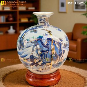 Bình tài lộc vẽ tích Phúc Như Đông Hải cao 28cm mã TL-217