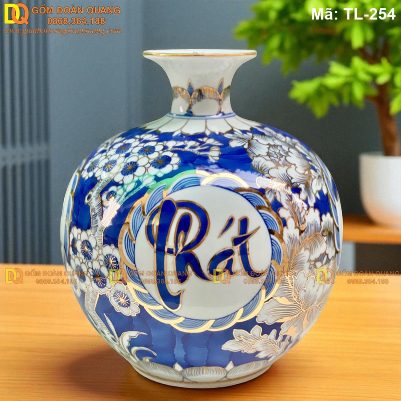 Bình tài lộc với 4 chữ Phát Tài Phát Lộc mã TL-254