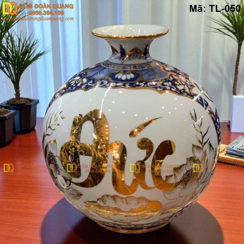 Bình tỏi hút lộc gốm sứ Bát Tràng mã TL-050 – Ảnh 2