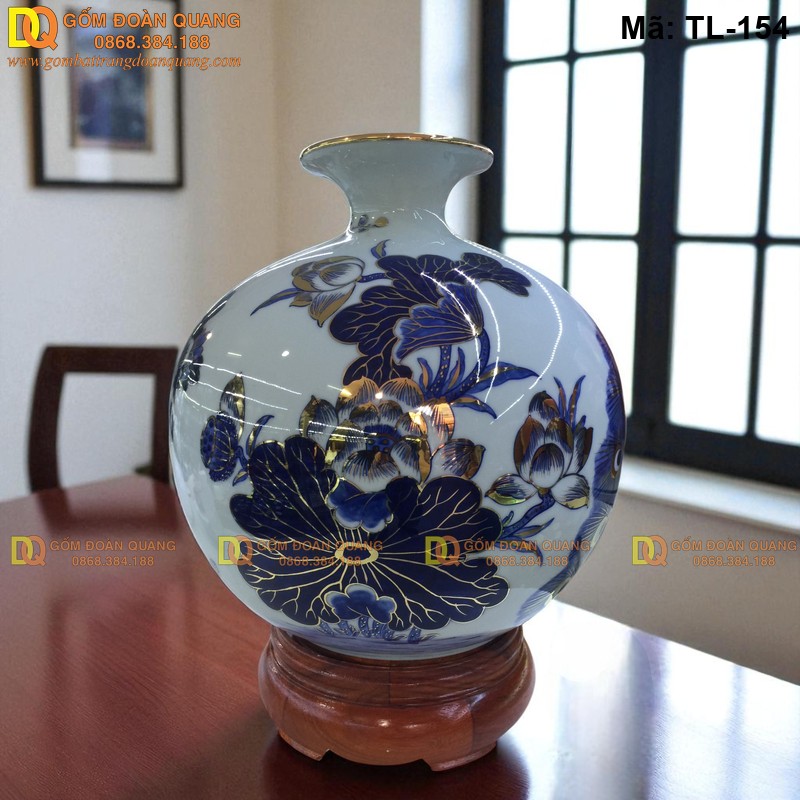 Bình tụ tài tụ lộc cảnh Công Đào nền trắng mã TL-154 – Ảnh 2