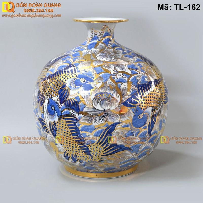 Bộ bình hút tài lộc cảnh Cửu Ngư Quần Hội mã TL-162