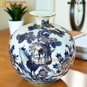 Bộ bình hút tài lộc mạ vàng 24K Tùng Hạc mã TL-092