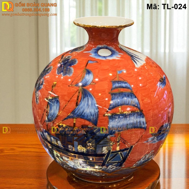 Bộ bình hút tài lộc vẽ vàng đẹp mã TL-024