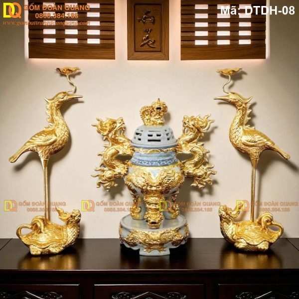 Bộ tam sự dát vàng cao cấp mã DTDH-08