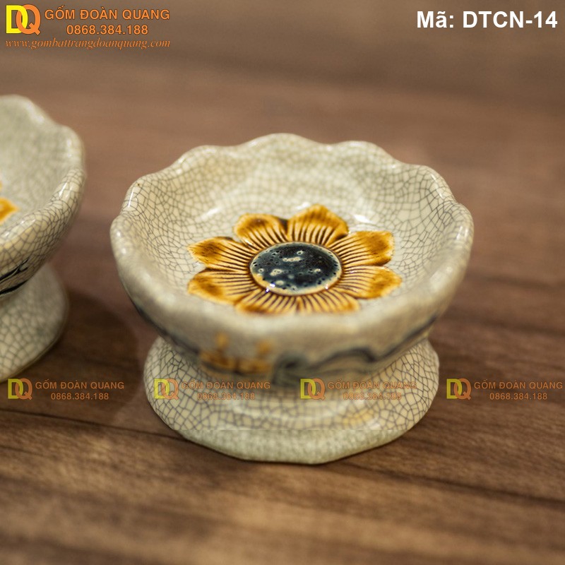 Chân nến bàn thờ men rạn nổi mã DTCN-14 – Ảnh 2