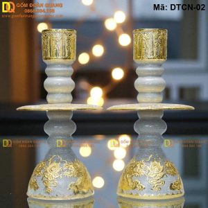 Chân nến cây dát mạ vàng mẫu cao cấp mã DTCN-02