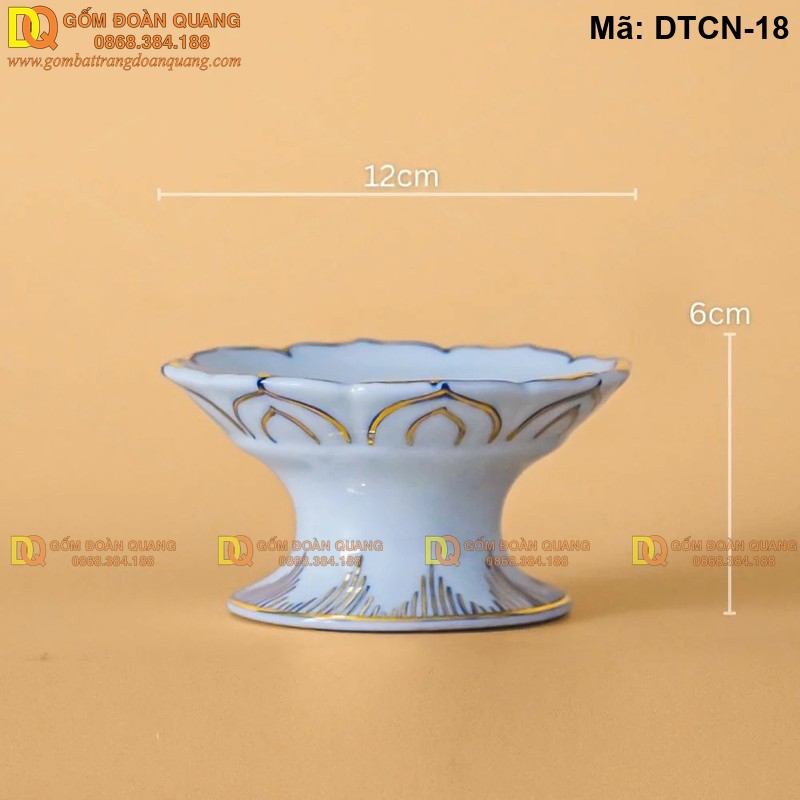 Chân nến thờ sứ Bát Tràng vẽ vàng 24K mã DTCN-18 – Ảnh 2