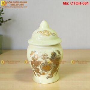 Chóe gạo muối tiền thờ giá rẻ sứ Bát Tràng mã CTOH-001