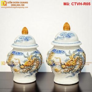 Choé thờ Bát Tràng màu Trắng mã CTVH-R05