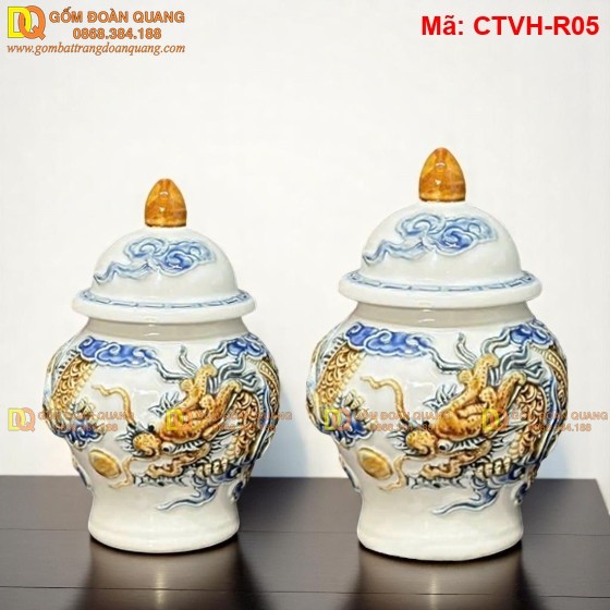 Choé thờ Bát Tràng màu Trắng mã CTVH-R05