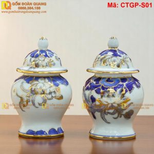 Chóe thờ men lam vẽ vàng 24k cao cấp mã CTGP-S01