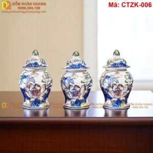 Chóe thờ men lam vẽ vàng 24K mã CTZK-006