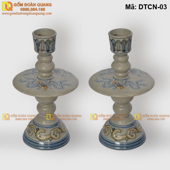 Đế nến bàn thờ loại đẹp mã DTCN-03 – Ảnh 2