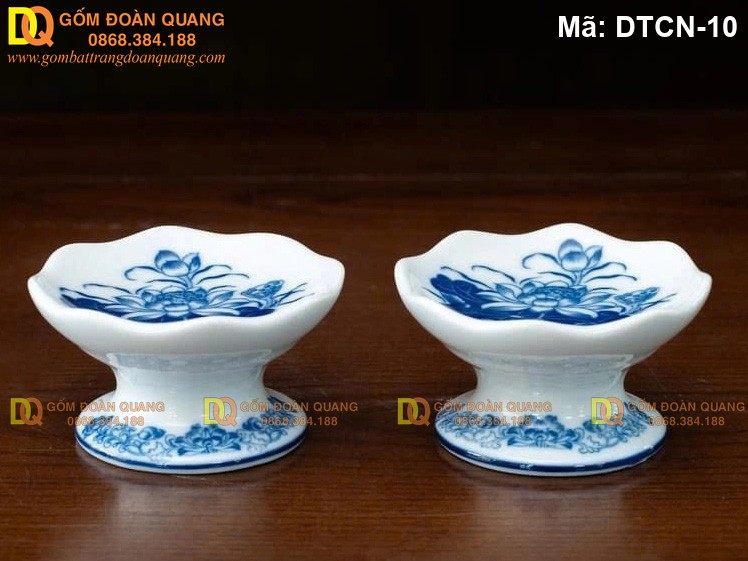 Đế nến thờ men lam Bát Tràng mã DTCN-10 – Ảnh 2