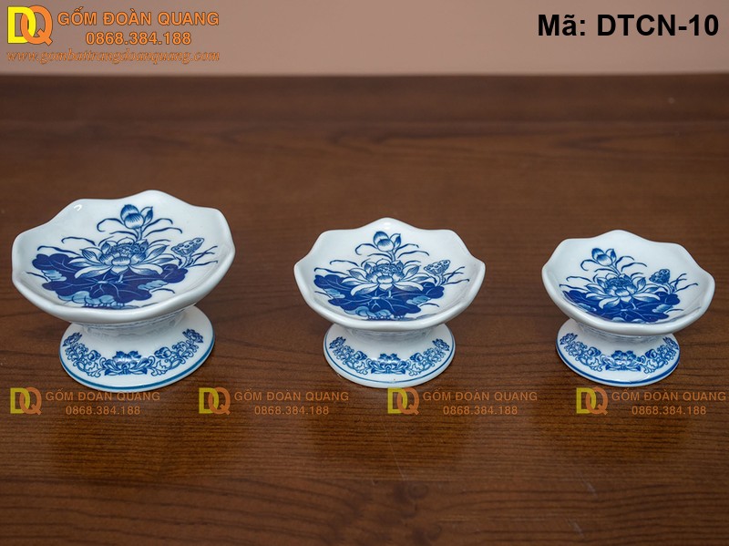 Đế nến thờ men lam Bát Tràng mã DTCN-10 – Ảnh 3