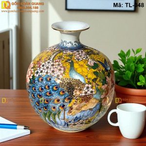 Giá bình hút tài lộc Bát Tràng mã TL-048