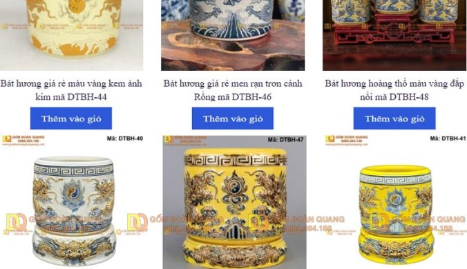 Top 8 mẫu bát hương Bát Tràng đẹp nhất năm 2025