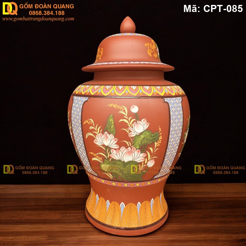 Chóe gốm sứ Men màu Đỏ Gốm cảnh Tứ cảnh mã CPT-085 – Ảnh 2