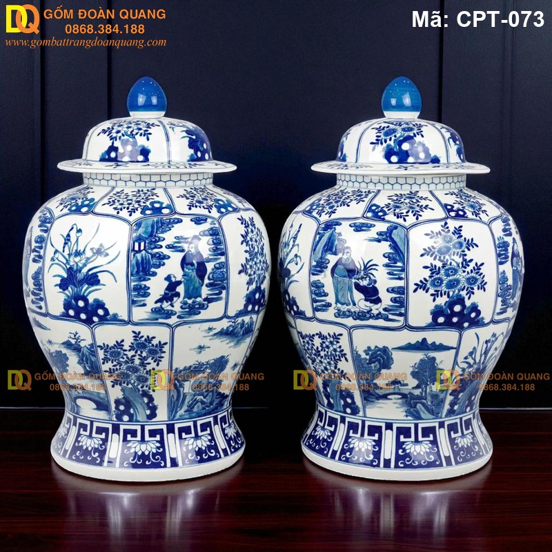 Chóe sứ men trắng vẽ lam tinh xảo