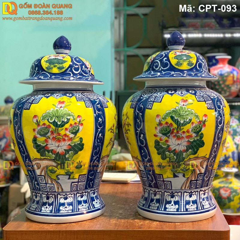 Chóe phong thủy Bát Tràng Men màu vàng cảnh Tứ cảnh mã CPT-093