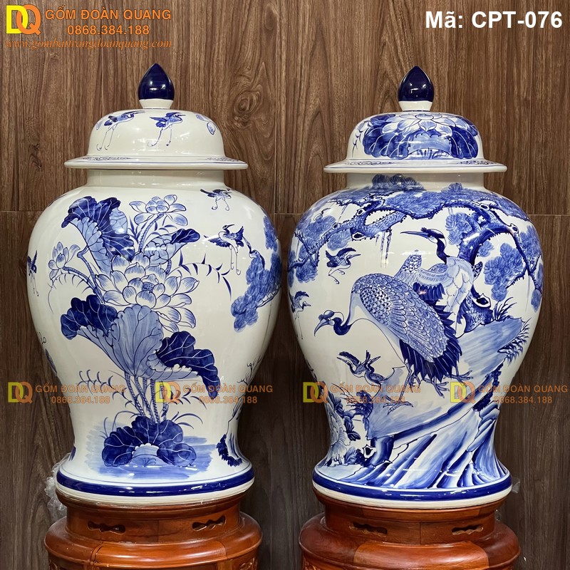 Chóe phong thủy Men lam cảnh Tùng hạc mã CPT-076 – Ảnh 2