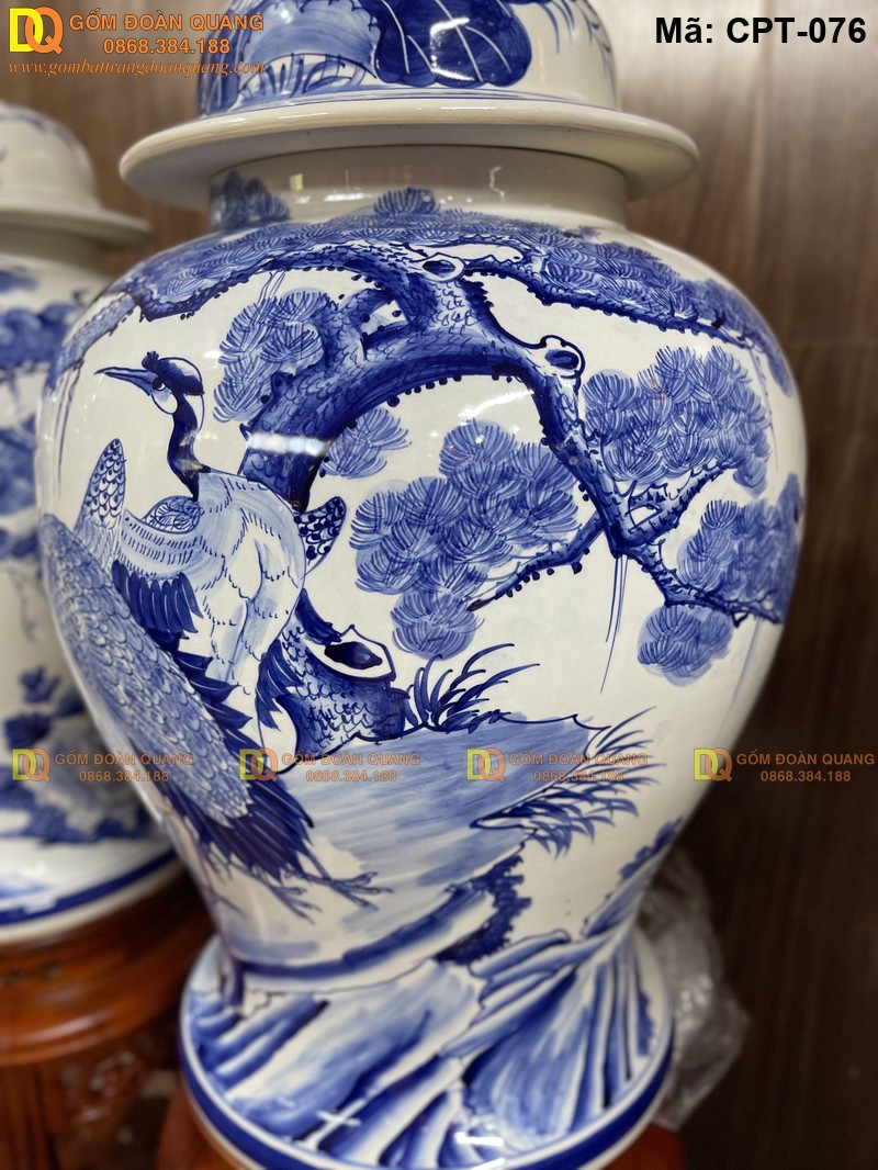 Chóe phong thủy Men lam cảnh Tùng hạc mã CPT-076 – Ảnh 3