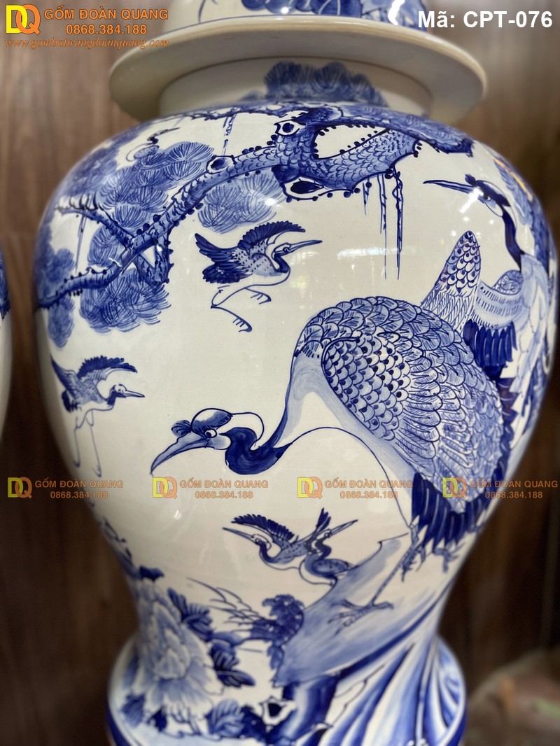 Chóe phong thủy Men lam cảnh Tùng hạc mã CPT-076 – Ảnh 4