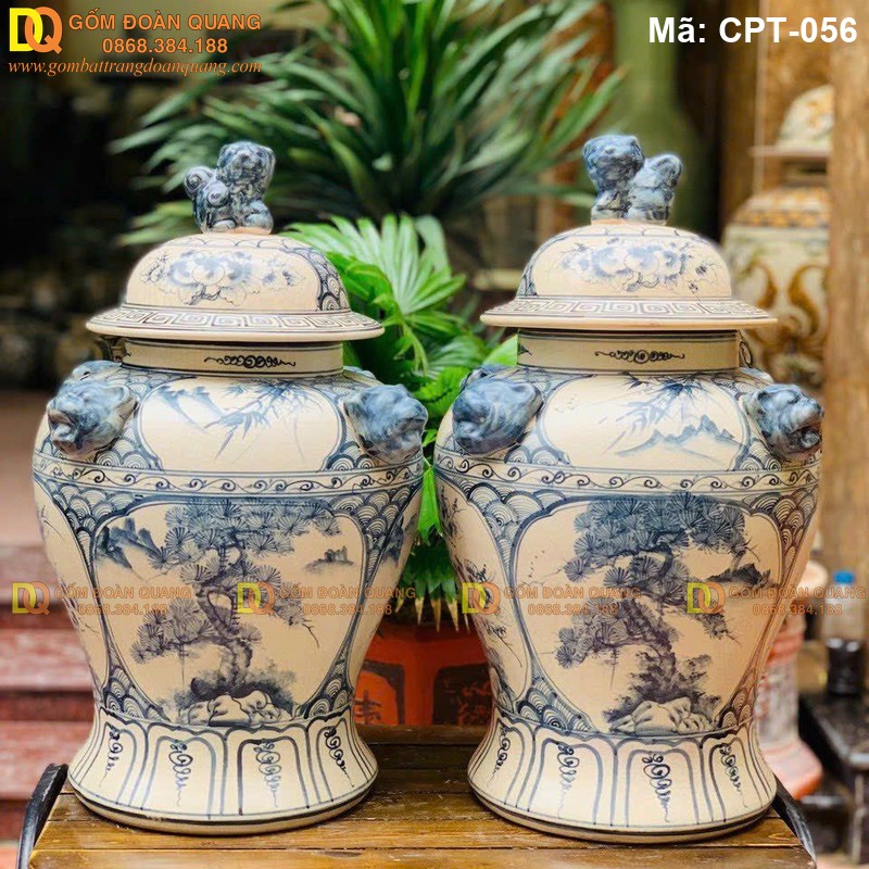 Chóe phong thủy Men rạn cảnh Tứ cảnh Tùng Cúc Trúc Mai mã CPT-056