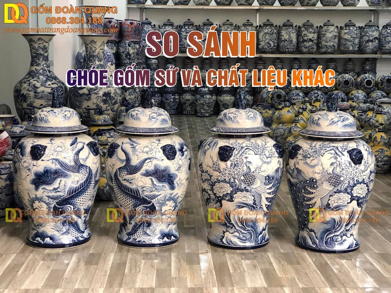 So sánh chóe phong thủy gốm sứ và các chất liệu khác