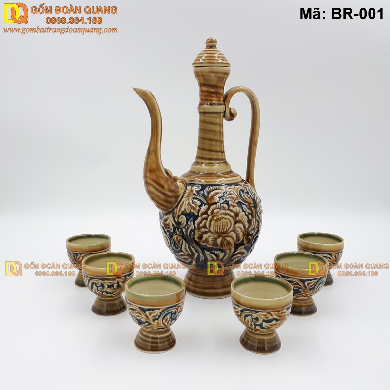 Bình đựng rượu bằng gốm sứ dáng cổ, dùng rót và trưng bày mã BR-001 – Ảnh 2