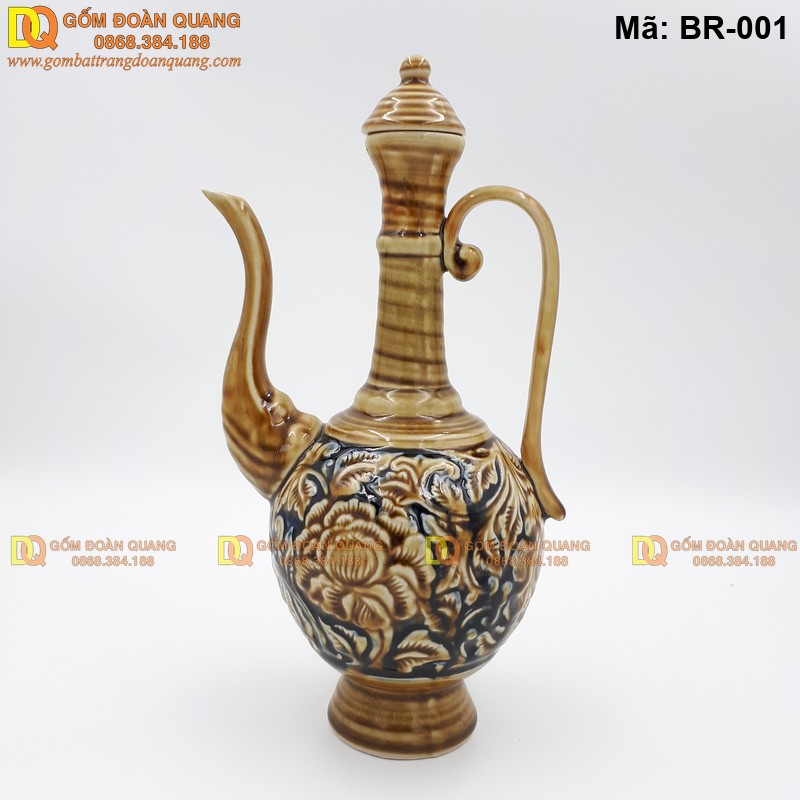Bình đựng rượu bằng gốm sứ dáng cổ, dùng rót và trưng bày mã BR-001 – Ảnh 5