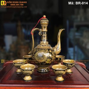 Bình đựng rượu đẹp bằng gốm, phù hợp làm quà tặng mã BR-014