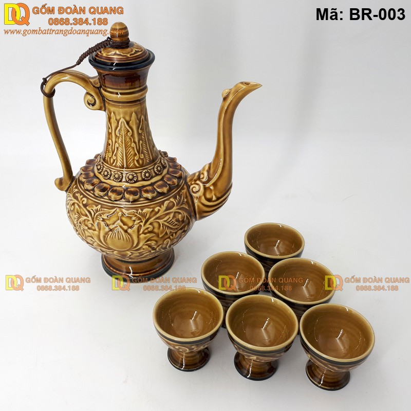 Bình rượu cổ trang phong cách xưa, phù hợp trưng bày và biếu tặng mã BR-003 – Ảnh 2