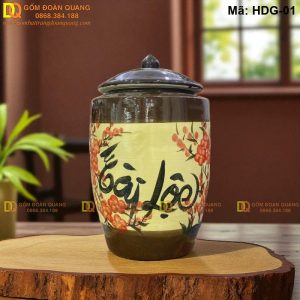 Chum đựng gạo gốm sành bền đẹp, dùng lâu dài cho gia đình mã HDG-01