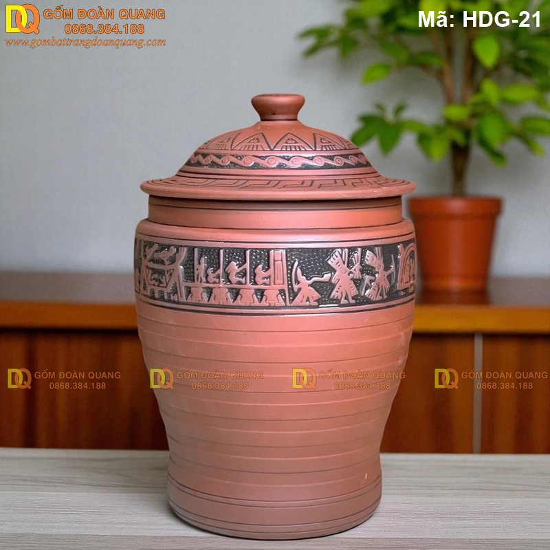 Chum gạo bằng gốm sành, bảo quản gạo khô ráo lâu dài mã HDG-21 - Ảnh 2