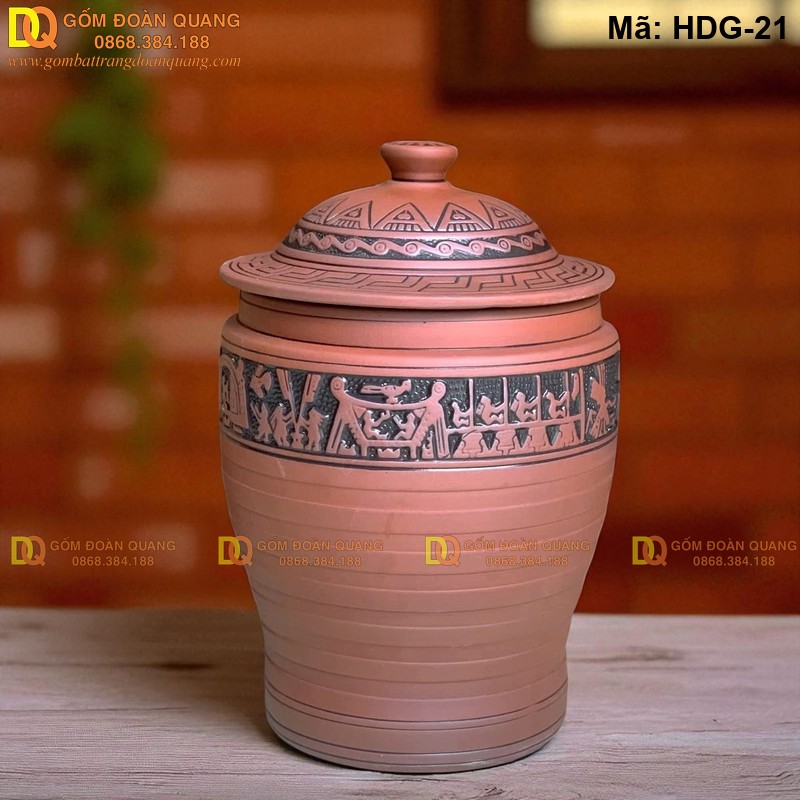 Chum gạo bằng gốm sành, bảo quản gạo khô ráo lâu dài mã HDG-21 - Ảnh 4