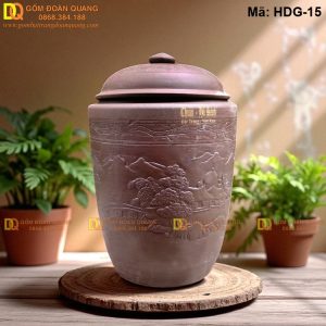 Hủ sành đựng gạo gốm sành dày, dùng lâu không nứt mã HDG-15