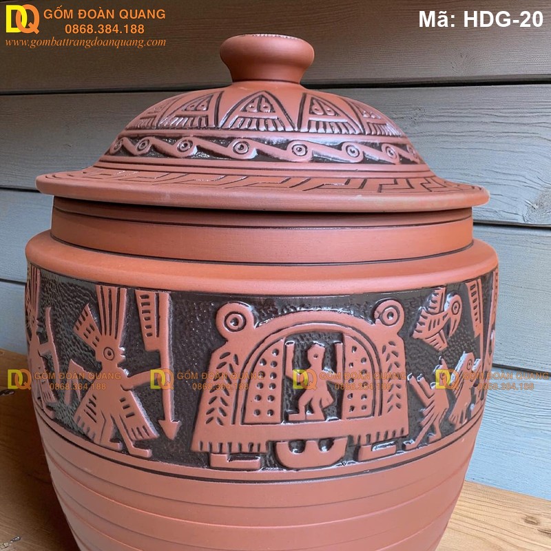 Lu gốm sành đựng gạo, dung tích lớn cho gia đình đông người mã HDG-20 - Ảnh 2