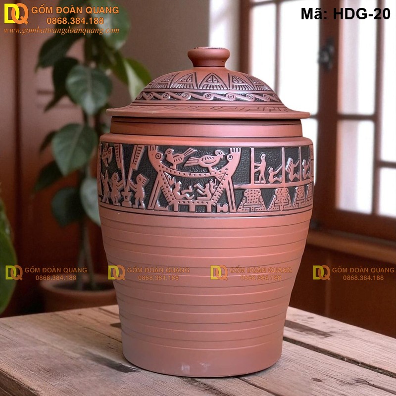 Lu gốm sành đựng gạo, dung tích lớn cho gia đình đông người mã HDG-20